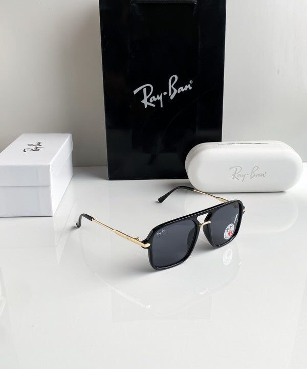 Branded Rb Black Gold Sunglasses Bt
