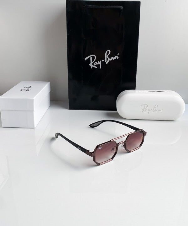 Branded Rb Black Brown Metal Frame Sunglasses Bt