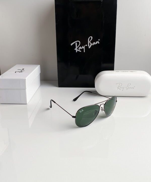 Branded Rb Black Green Aviator Sunglasses Bt