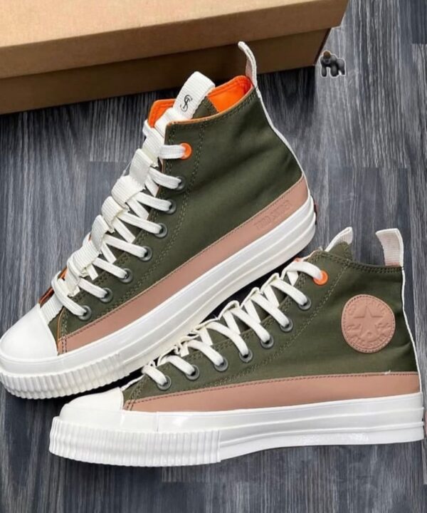 CNVRS CHUCK TYLOR HIGH TODD SNYDER REBEL PREP ALL STAR LIFT [OLIVE / PEACH / WHITE] 2708025