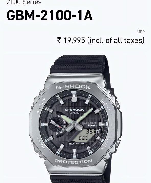 G SHOCK GA 2100 silver Black robort metal dail