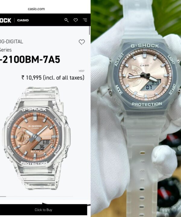 G SHOCK GA 2100 TRANSPERENT CREAM DAIL
