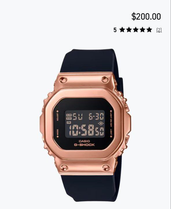 G SHOCK GM 5600 ROSE GOLD BLACK