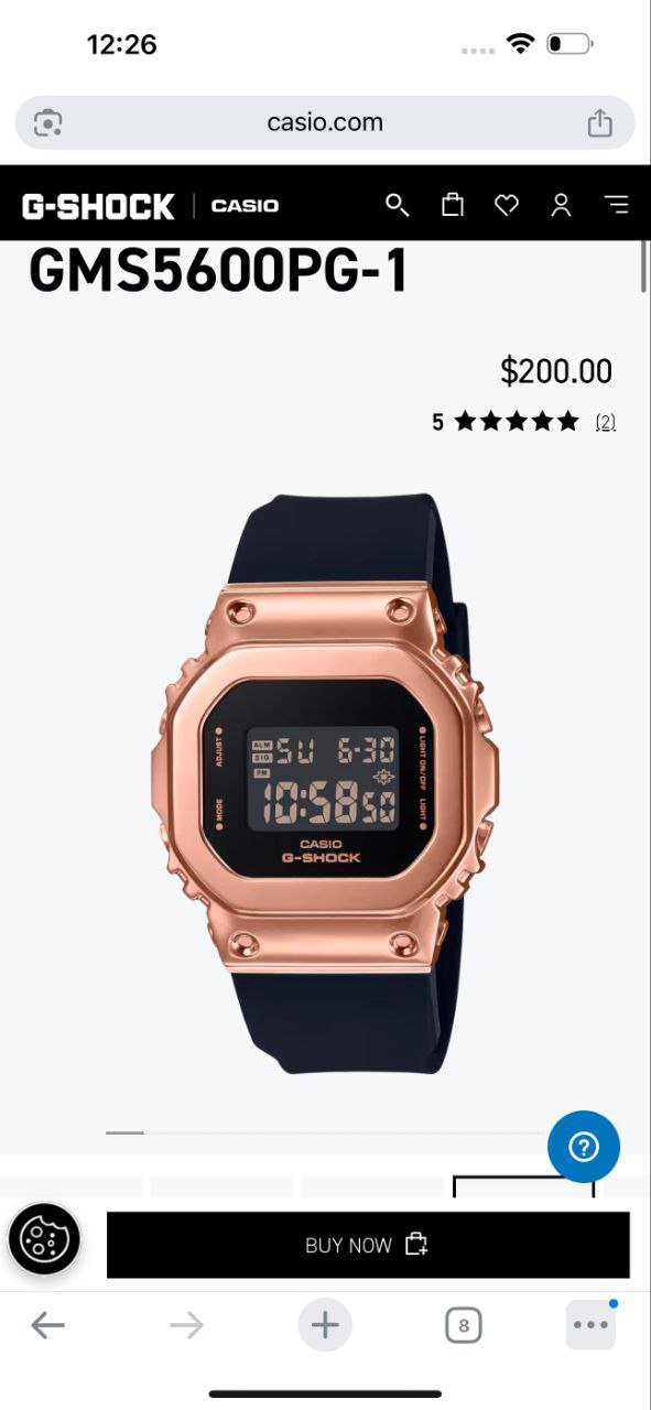 G SHOCK GM 5600 ROSE GOLD BLACK