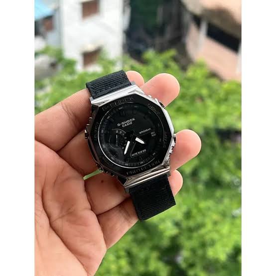G SHOCK GA 2100 ALL BLACK CLOTH BELT