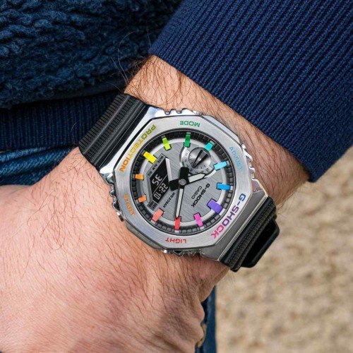 G SHOCK GA 2100 SILVER RAINBOW
