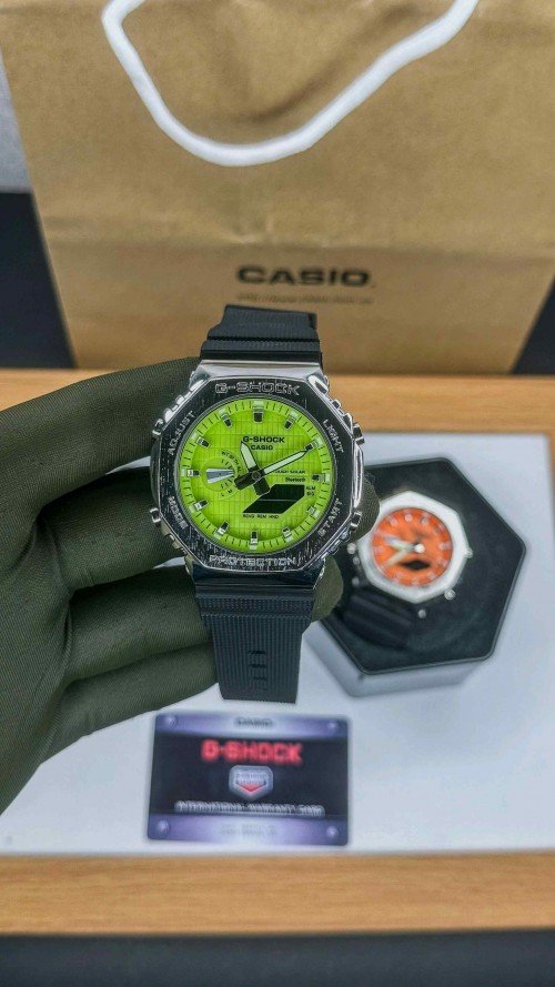 G SHOCK GA 2100 SILVER NEON