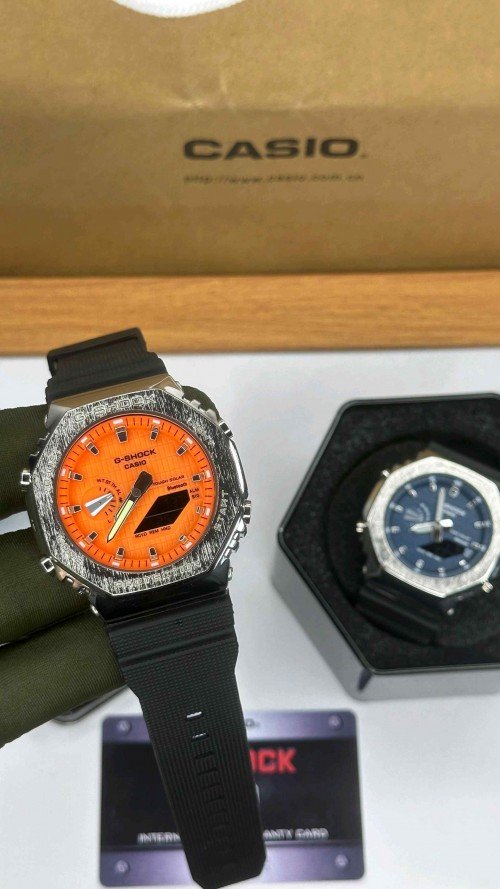 G SHOCK GA 2100 SILVER ORANGE 🧡